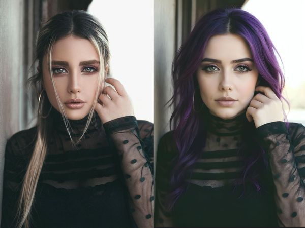 Purple Layered Haircut